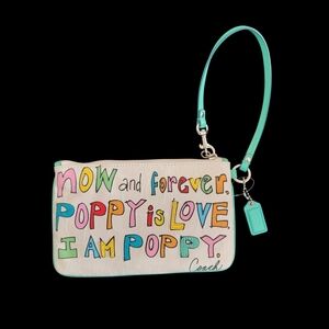 Coach Poppy Signature & Multi-Color Zippered Wristlet